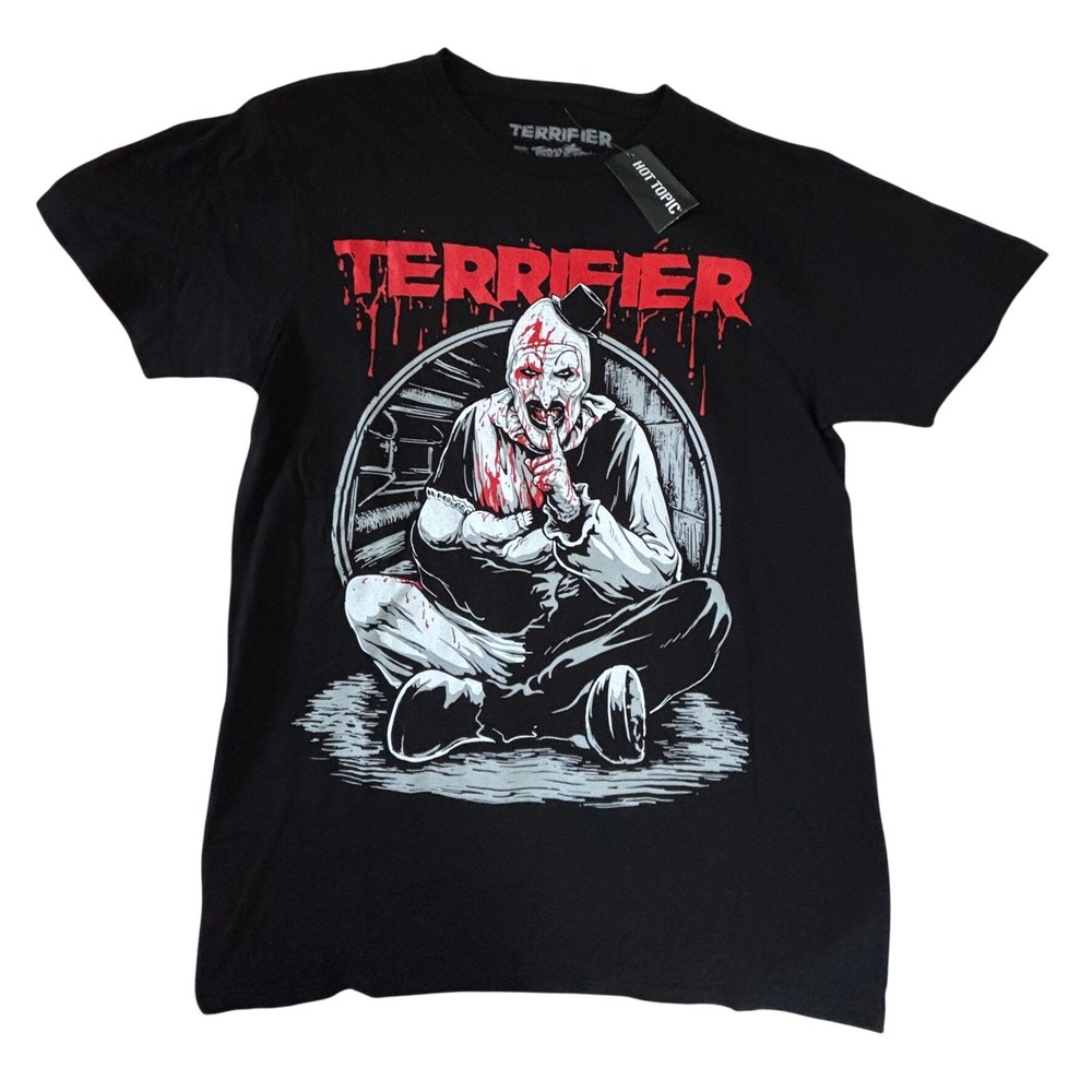Terrifier Art the Clown Graphic T-Shirt Black Terror Threads Horror Movie Small